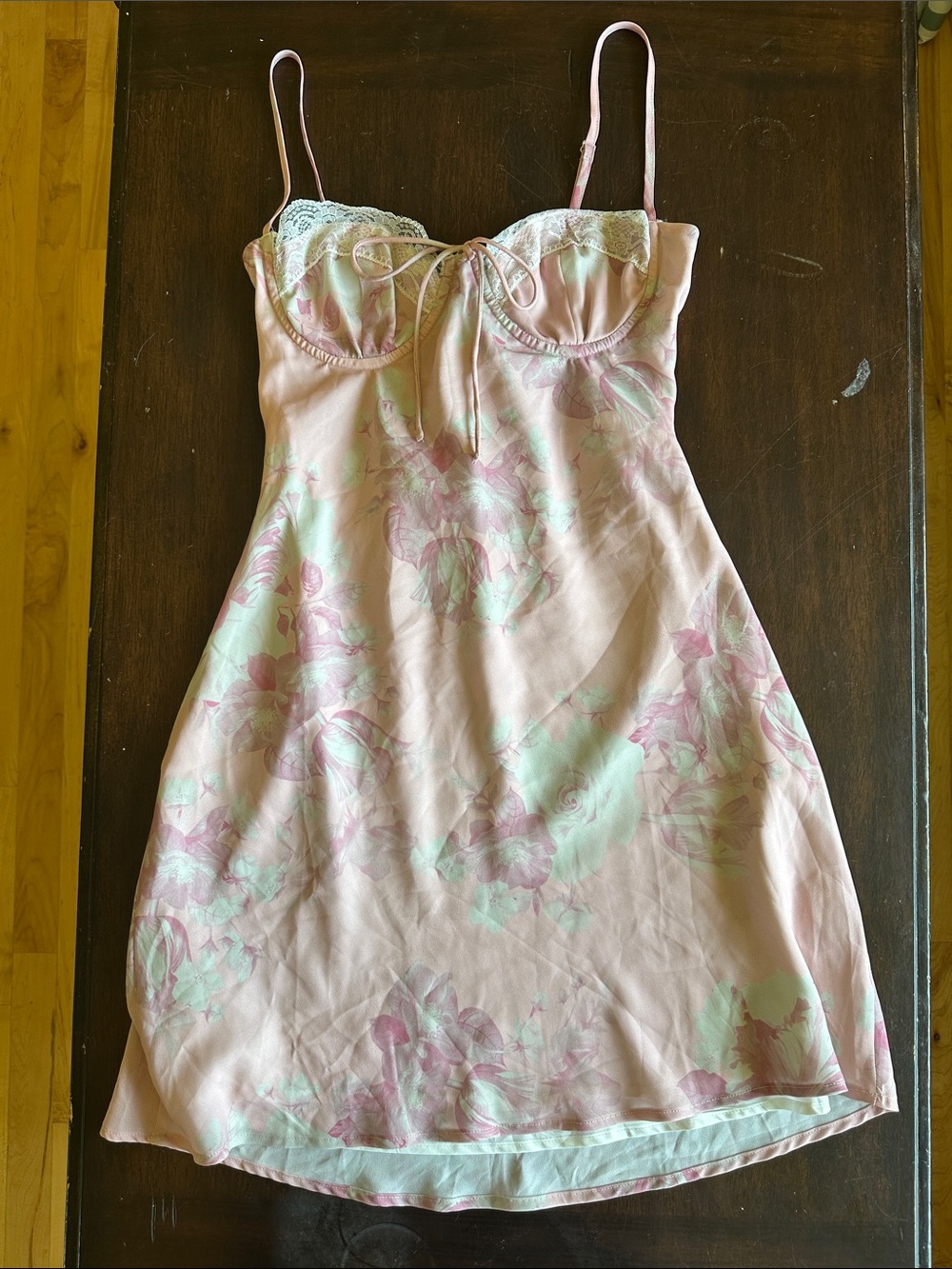 Princess Polly Pink Floral Lace-Trim Slip Dress